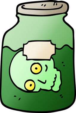 Kavanozda bir insan tarafından çizilmiş vektör gradyan çizim başlığı