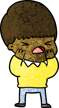 Çizgi film bir insan tarafından çizilmiş stresli adam