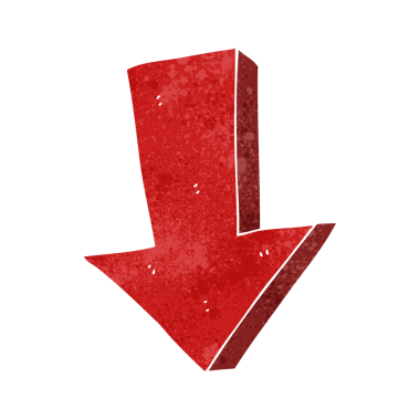 Bir insan tarafından çizilen el yazması retro çizgi film oku