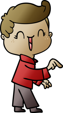 Bir insan tarafından çizilmiş, gülen çocuk.