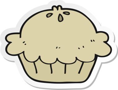 Bir insan tarafından çizilmiş bir karikatür pastasının etiketi.