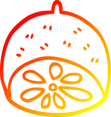 Bir insan tarafından çizilmiş limon meyvesinin sıcak çizgi çizimi