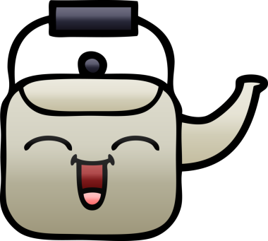 Bir insan tarafından çizilmiş gölgeli bir çaydanlık karikatürü