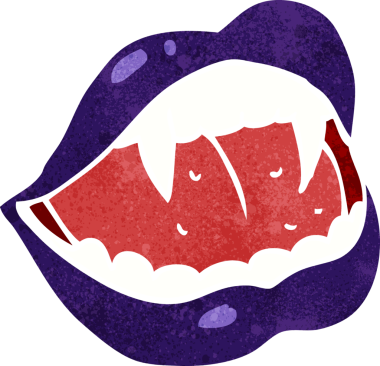 Bir insan tarafından çizilmiş vampir dudakları.