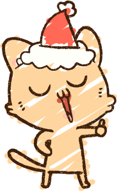 Bir insan tarafından çizilen Noel Kedisi Tebeşiri