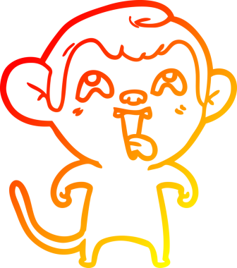 İnsan tarafından çizilmiş çılgın bir çizgi maymunun sıcak çizgi çizimi