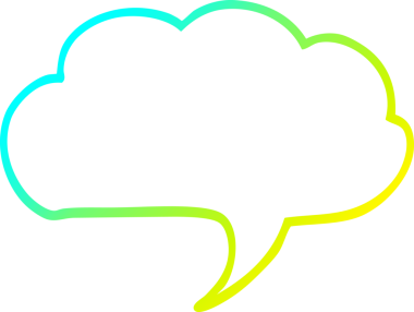 Bir insan tarafından çizilen karikatür ifade baloncuğunun soğuk gradyan çizimi