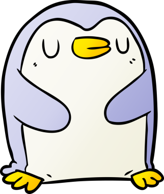 bir insan tarafından çizilmiş penguen çizgi filmi