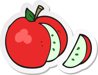 Bir insan tarafından çizilmiş çizgi film elmasının çıkartması.