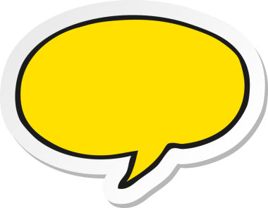 Bir insan tarafından çizilmiş bir karikatür konuşma balonunun etiketi.