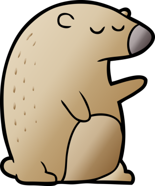 Bir insan tarafından çizilmiş çizgi film ayısı.