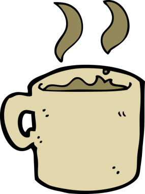 Bir insan tarafından çizilmiş kahve fincanı.