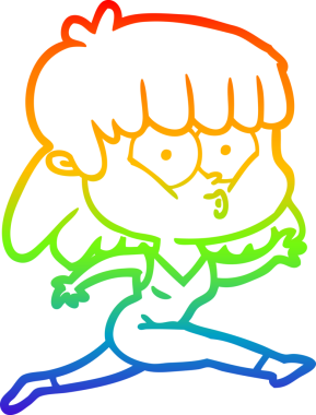 gökkuşağı gradyan çizimi bir insan tarafından çizilen bir çizgi kadın çizimi