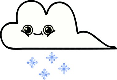 Bir insan tarafından çizilmiş bir kar bulutu çizgi filmi.