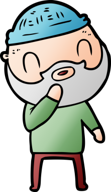 Bir insan tarafından çizilmiş sakallı bir adam.