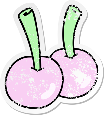 Bir insan tarafından çizilmiş garip bir el çizilmiş kirazının sıkıntılı çıkartması.