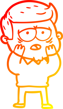 Bir insan tarafından çizilmiş, yorgun bir adamın çizgi çizimi.