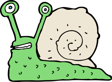 bir insan tarafından çizilmiş karikatür salyangozu