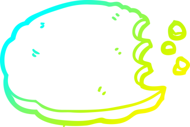 Bir insan tarafından çizilmiş bir çizgi film kurabiyesinin soğuk gradyan çizimi