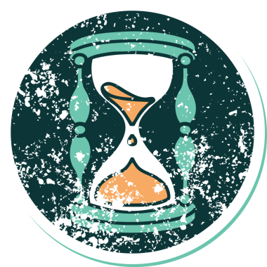 Bir insan tarafından çizilmiş bir saatin sembolik dövmeli görüntüsü