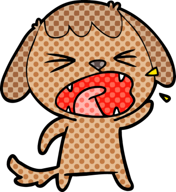 Bir insan tarafından çizilmiş şirin bir köpek havlaması.