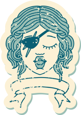 Retro Dövme Tarzı İnsan Rogue karakteri Bir insan tarafından çizilmiş pankartıyla