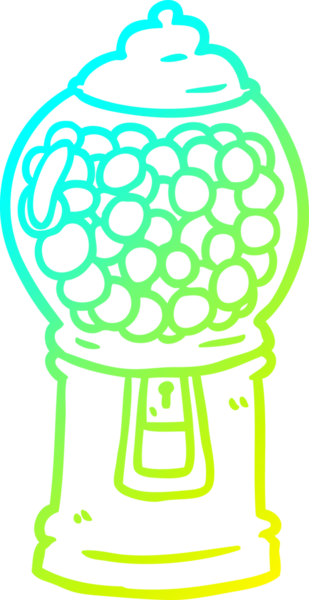 Bir insan tarafından çizilmiş sakız makinesinin soğuk gradyan çizgisi.