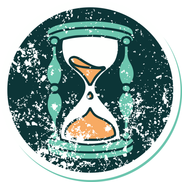 Bir insan tarafından çizilmiş bir saatin sembolik dövmeli görüntüsü