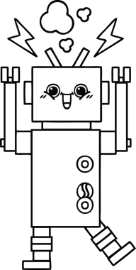 Bir insan tarafından çizilmiş robot çizimi
