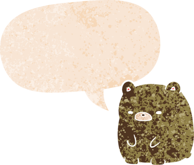 Hüzünlü karikatür, konuşma baloncuğu ve grunge dertli eski moda bir insan tarafından çizilmiş.