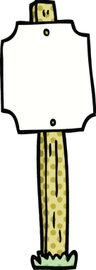 bir insan tarafından çizilmiş çizgi roman tarzı boş işaret levhası