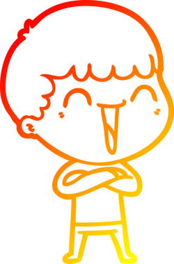 Bir insan tarafından çizilmiş mutlu bir adamın çizgi çizimi.