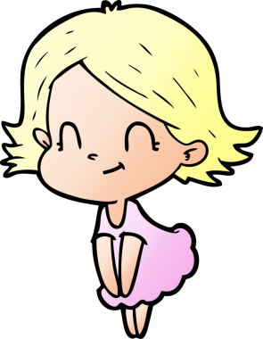 Bir insan tarafından çizilmiş karikatür dostu kız.