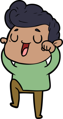 Bir insan tarafından çizilmiş mutlu çizgi film adamı.