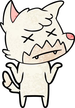 Bir insan tarafından çizilmiş ölü tilki çizgi filmi