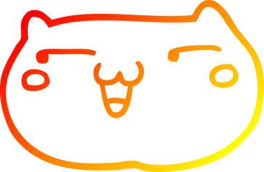 Bir insan tarafından çizilmiş çizgi film kedisinin sıcak çizgi çizimi