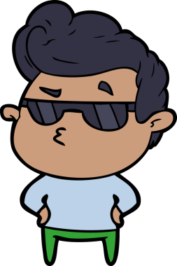 Bir insan tarafından çizilmiş havalı bir çizgi film.