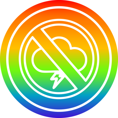 hiçbir fırtına dairesel simgesi gökkuşağı gradyan bir insan tarafından çizilen bitiş