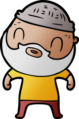 Bir insan tarafından çizilmiş sakallı bir adam.