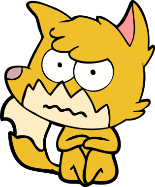 Bir insan tarafından çizilmiş bir tilki.