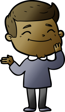 Bir insan tarafından çizilmiş mutlu çizgi film adamı.