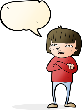 Bir insan tarafından çizilmiş konuşma balonu olan mutlu bir insan çizgi filmi.