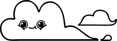 Bir insan tarafından çizilmiş bulutların çizgi çizimi