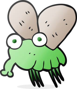 Bir insan tarafından çizilmiş serbest çizim çizgi film sineği