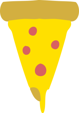 Eriyen pizza bir insan tarafından çizildi.