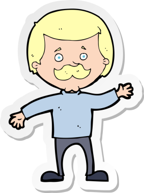 Bir insan tarafından çizilen baba çizgi filminin çıkartması.