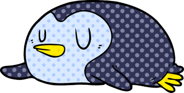 bir insan tarafından çizilmiş penguen çizgi filmi