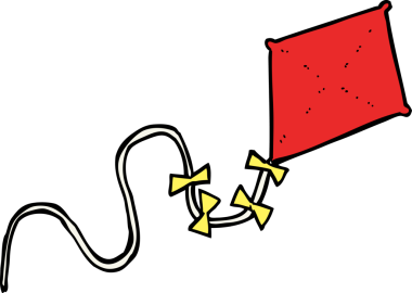 Bir insan tarafından çizilmiş çizgi film uçurtması.