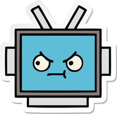 Bir insan tarafından çizilmiş şirin bir robot kafasının çıkartması.