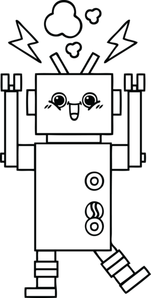 Bir insan tarafından çizilmiş robot çizimi